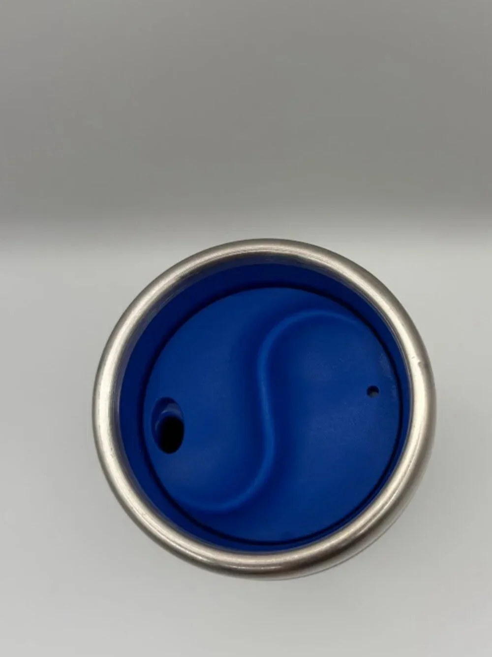 Official Volkswagen Stainless Steel Double-Wall Travel Mug with Blue Rubber Logo